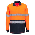 Hi Vis Class D/N Contrast Long Sleeve Polo Shirt