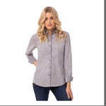 Womens Modern Gingham Long Sleeve Dress Shirt