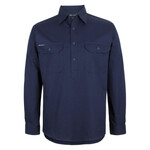 Mens Close Front Long Sleeve 150G Work Shirt