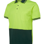 Mens Hi Vis Short Sleeve Cotton Back Polo