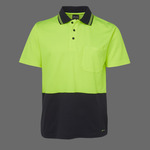Mens Hi Vis Non Cuff Short Sleeve Cotton Back Polo